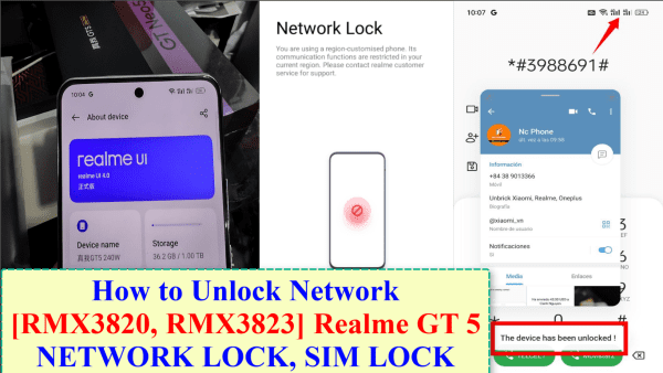 Unlock Network on Realme GT 5 RMX3820, RMX3823