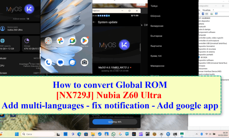 How to convert Global ROM Nubia Z60 Ultra NX729J