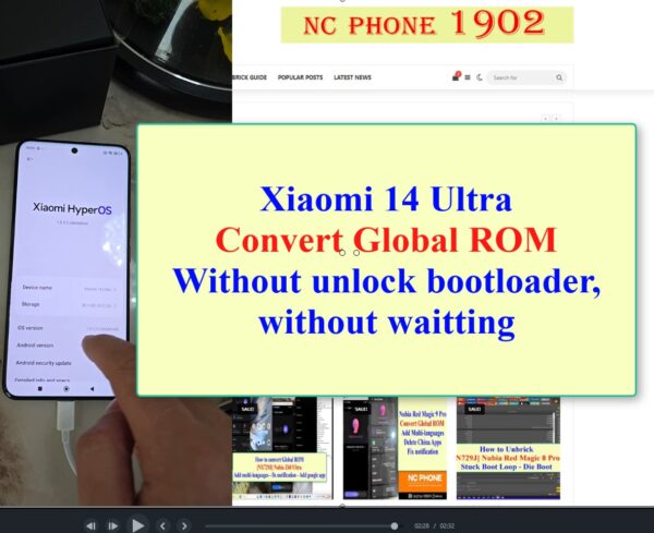 Convert Global ROM Xiaomi 14 Ultra without unlock bootloader