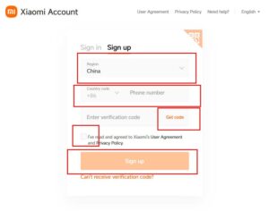 tài khoản xiaomi trung quốc