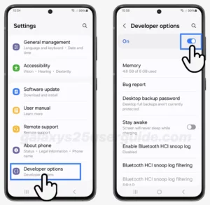 Samsung developer option